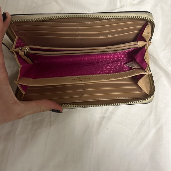 Beige Kate spade large zip around wallet. All damage is shown in pictures. - Picture 5 of 6
